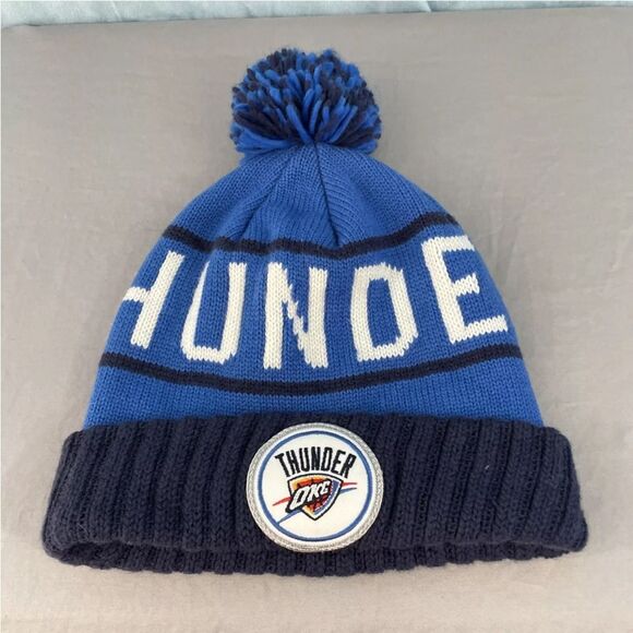 MITCHELL & NESS NBA OKLAHOMA CITY THUNDER Knit Beanie Adult OKC Blue Snow Hat OS - Picture 9 of 9